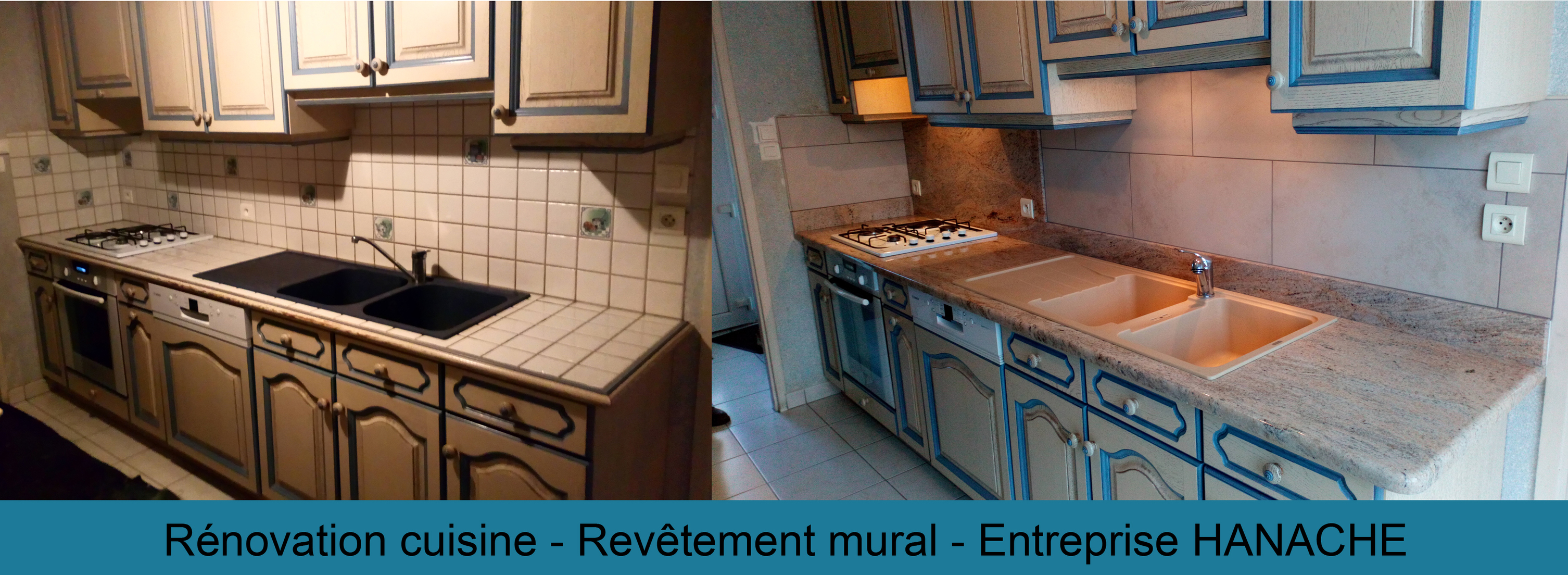 Rénovation cuisine - Plan de travail Granit et Revêtement mural